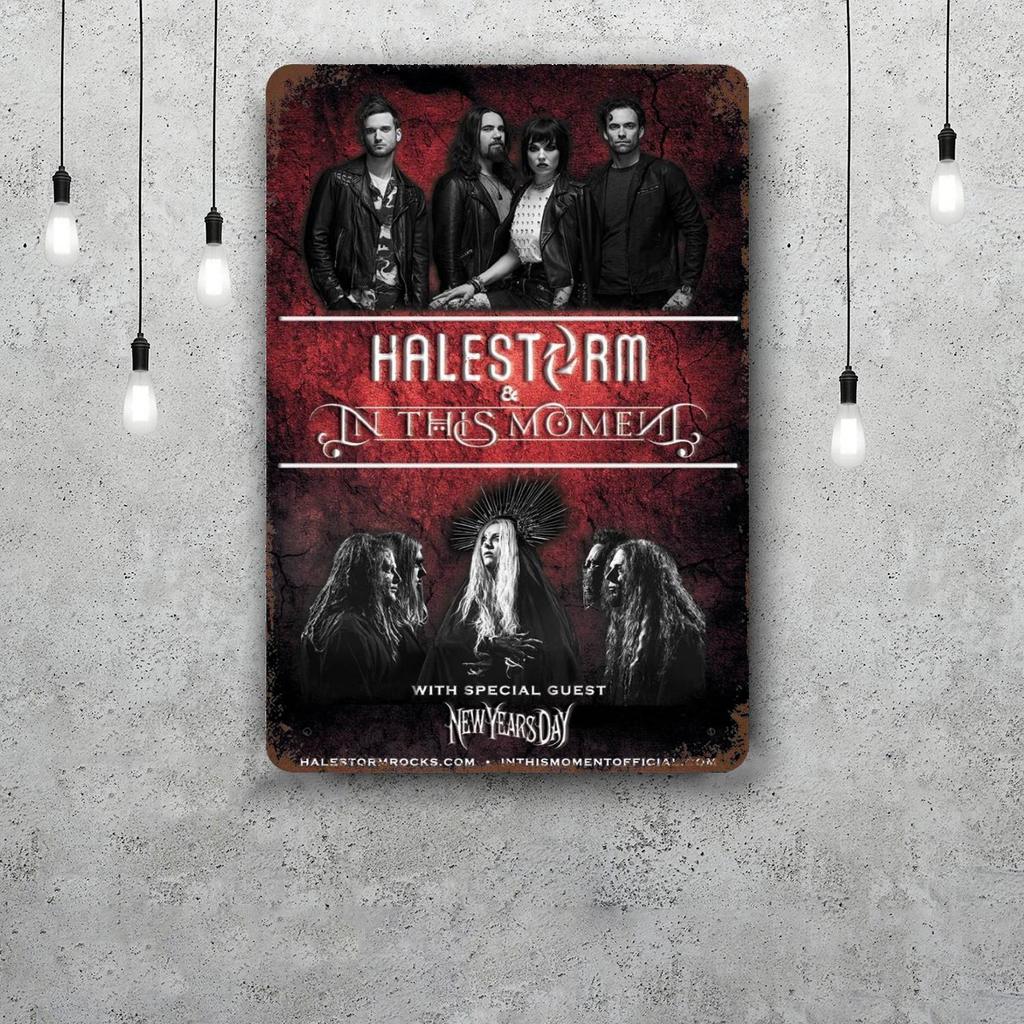 Halestorm Classic Poster Rusty Metal Plaque Retro Decorative Plate Bar Man Cave Garage Club Metal Sign Wall Decoration