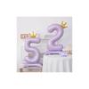 Shallow Purple Number Balloons with Crowns, Approx. 43.5 Inches (110cm), Perfect for Birthdays, Weddings, Parties, and Anniversaries (Purple, 8)