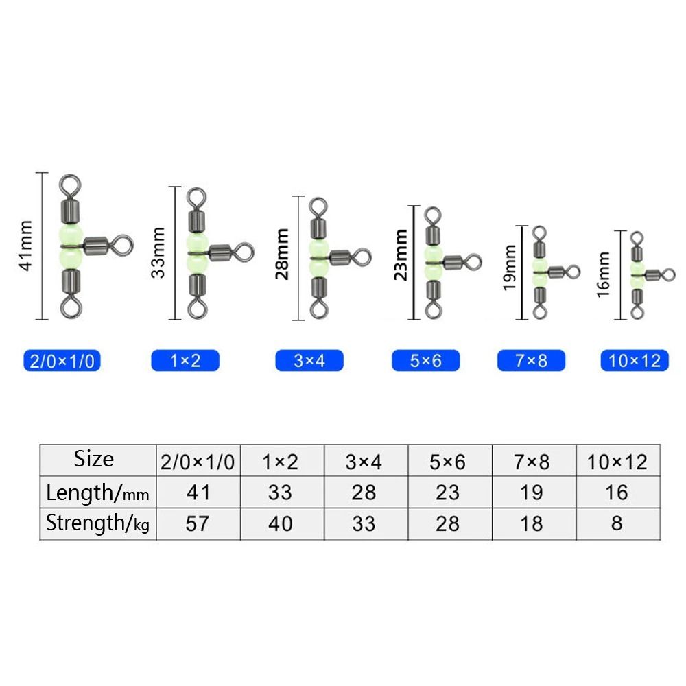 Lure Line Connector Solid Ring Fishing Tackle Luminous Beads Fishing Swivel Fishing Connector
