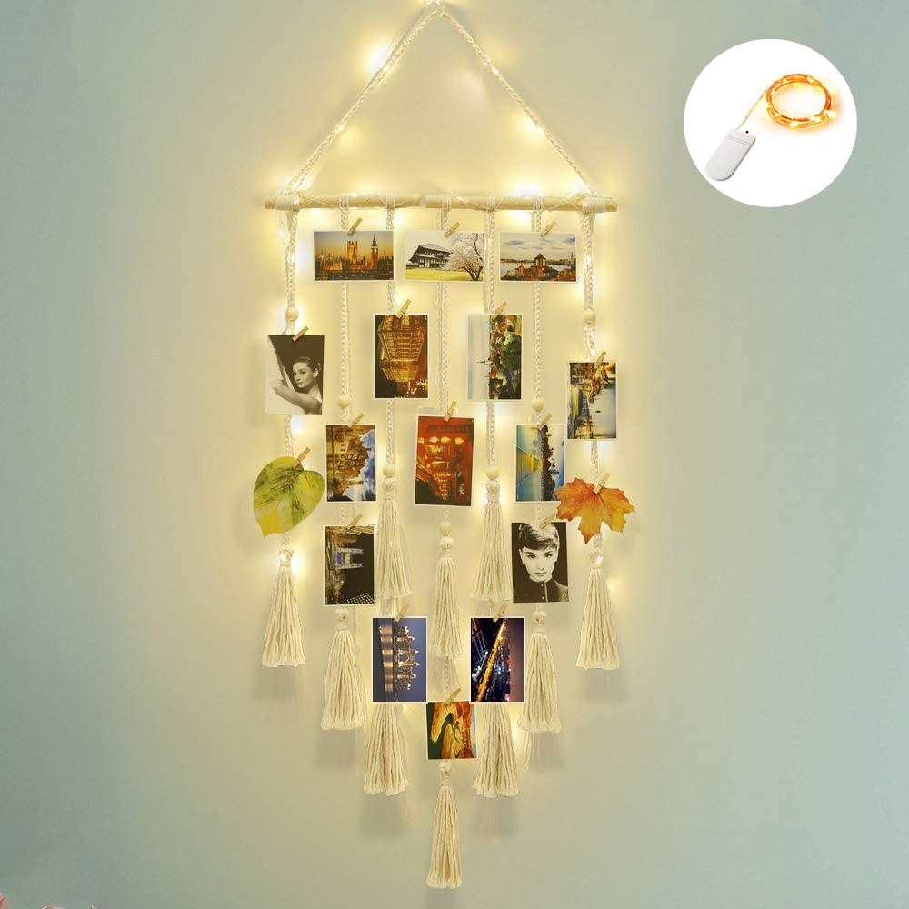 DIY Photo Display Macrame Wall Hanging Hanging Wall Pictures Boho Home Decor Kids Baby Room Decoration Gift Friend And Family