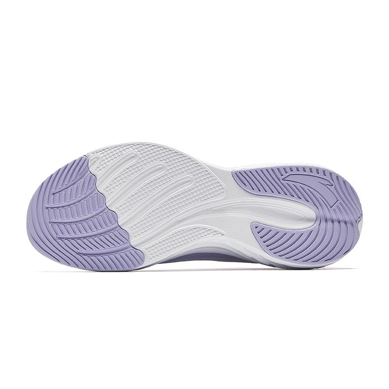 Anta Cloud Feel Simple Versatile Shock Absorption Rebound Lightweight Low Top Casual Running Shoes Women Sneaker White Purple 922525537-2