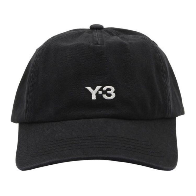 Y-3 Bawełniana Czapka Baseballowa z Logo Unisex Czapki Czarna IN2391