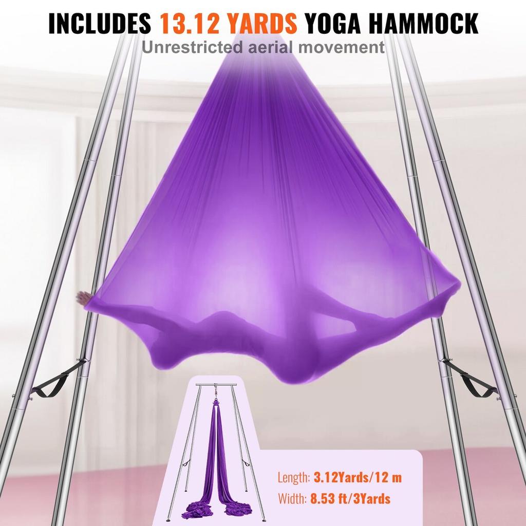 Struttura per Yoga Aereo e Amaca da Yoga, Altezza 9.67 ft Supporto Professionale per Swing da Yoga Viene Fornito con 13.1 Yds di Amaca Aerea, Capacità di Carico Massima 551.15 lbs Yoga