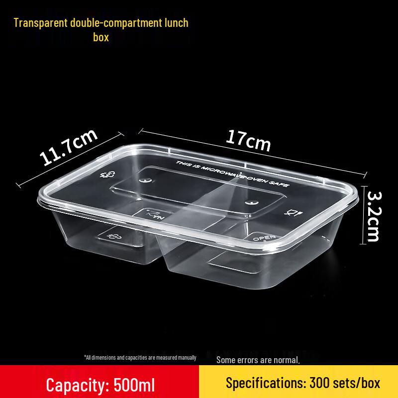 Disposable 2-Compartment Food Containers