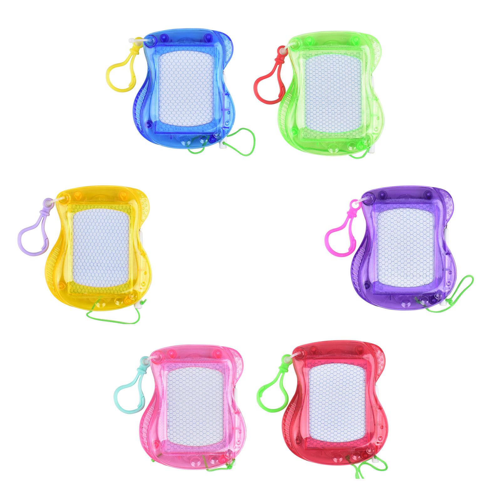 

Set of 6 Magnetic Drawing Board Keychains Doodle Pad Key Ornament Plastic Texture Key Pendant Suitable for Students