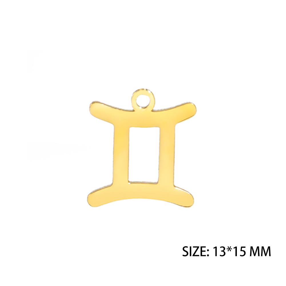 12pcs/lot Stainless Steel Zodiac Charms Horoscope Astrological Sign DIY Pendant for Necklace Bracelet Jewelry Making