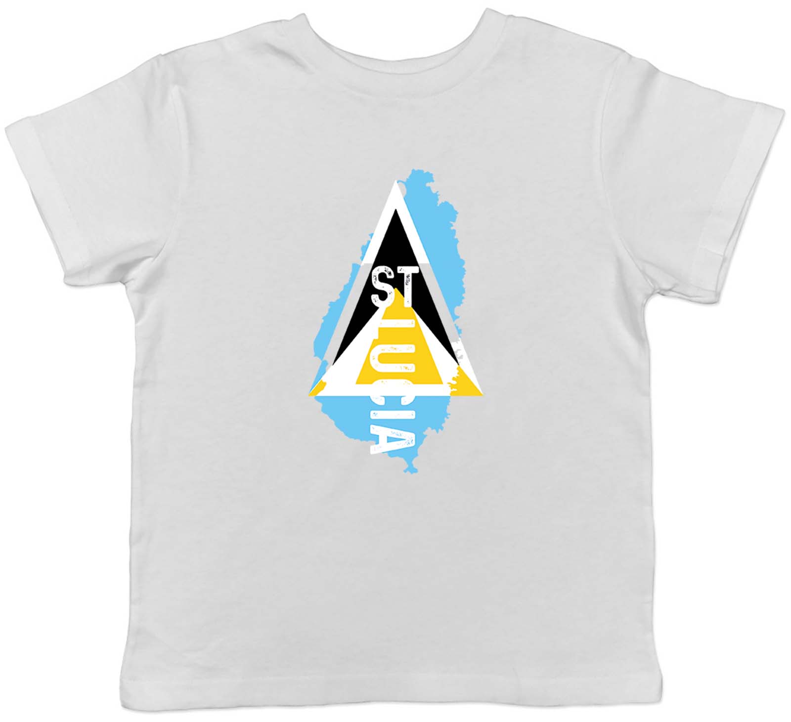 St Lucia Kids T-Shirt Travel Map Flag Childrens Boys Girls Gift 100