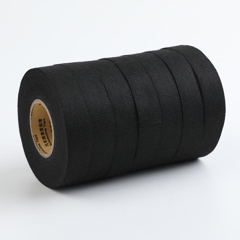Thickened Black Flannel Wiring Harness Tape - Super Sticky, Temperature-Resistant Polyester Cloth