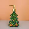 Christmas Design Glass Dispenser Bottle Refillable Pump for Shampoo Soap Lotion Holiday Bathroom Decor Gifts Vanity Organizer