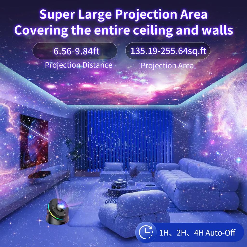 Space Mirror 6th Meteor and Star Projector Light 13 In 1 Multi-color Projector Starry Sky 3D LED Night Light Indoor Bedroom