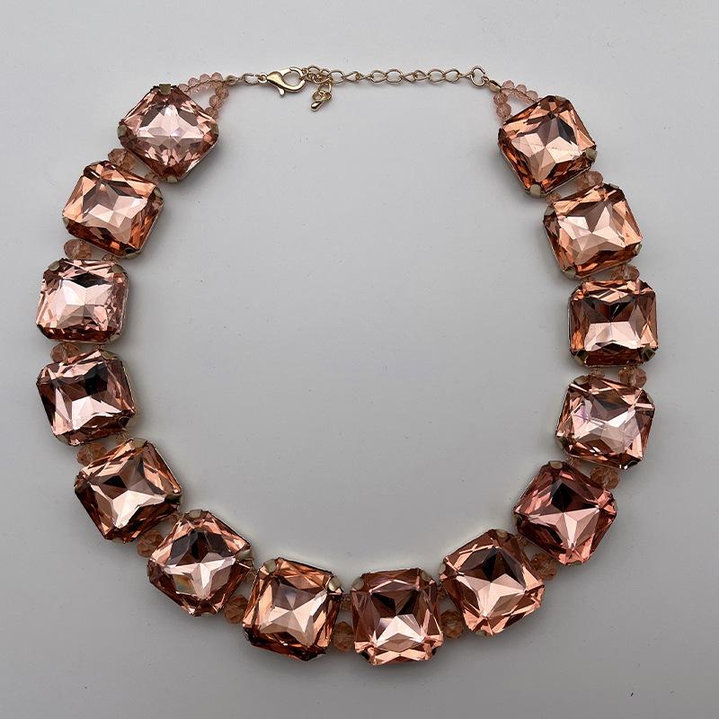 Европейско-американское квадратное хрустальное ожерелье 23 мм - Легкая роскошь и мода