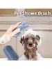1Pc 3-Head Silicone Bath Massage Brush with Fur Removal for Cats/Dogs - Collects 96% Wet Hair During Washing - Grooming Tool