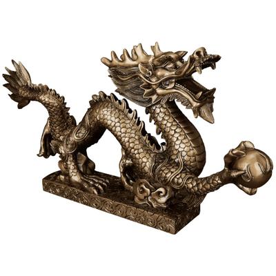 Ailunate Dragon Figurine Dragon Figurine Entrance Feng Shui Dragon Dragon Figurine 4 Claws Dragon God Golden Dragon Gold Money Luck Good Luck Dragon
