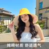 Solid Color Oversized Eaves Bucket Hat Women's Summer Versatile Sunscreen Visor Double-sided Outdoor Fashion Foldable Hat