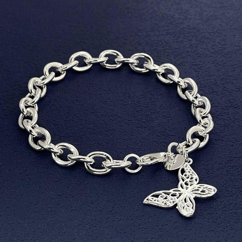 

Elegant Copper charms Butterfly Bracelet for women lady men DIY Jewelry Fashionable Items for Both Men And Women 20cm 8inch