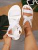 2025 Summer New Women's Shoes Large Size Fashion Wear Roman Women's Sandals Women's Flat Beach Sandals