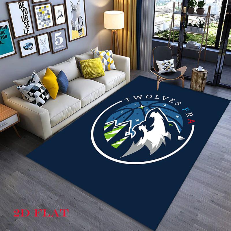 Titleminnesota Timberwolves Logo Printtitle Carpet Floor Mats Living Room And Bedroom Mats Protective Pad Office Chair Cushion Doormat