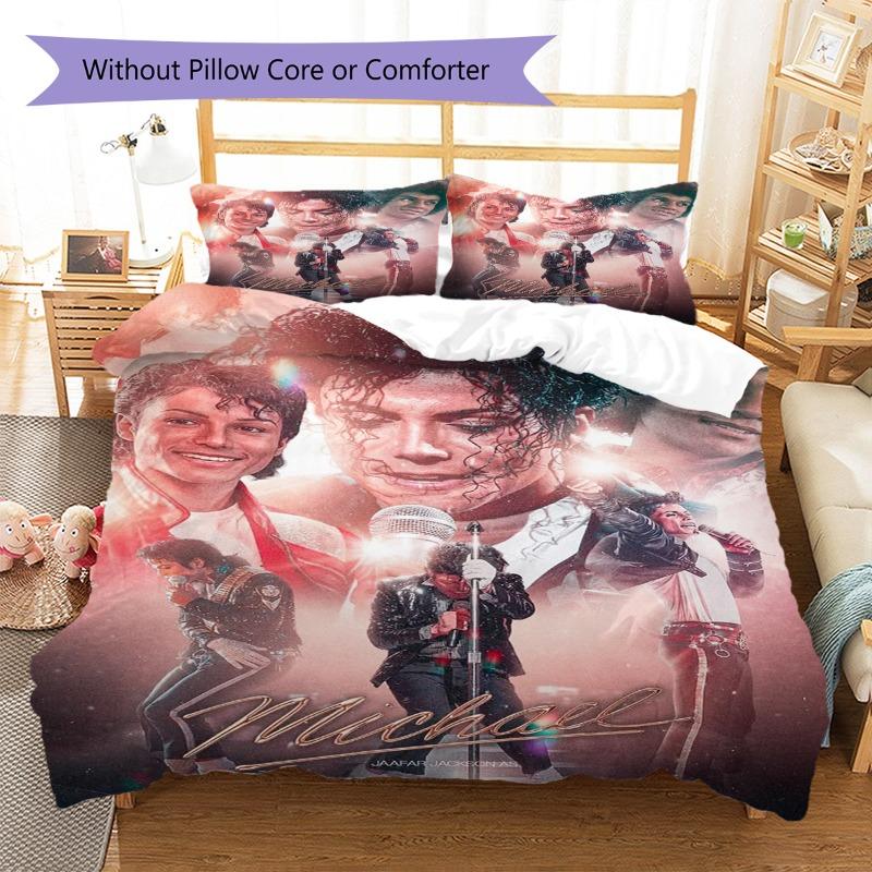 Michael Jackson Stage Performance Print 3‑Pieces Duvet Cover Set Pop Music Bedding Bedroom Home Decor Without Pillow Core Comforter