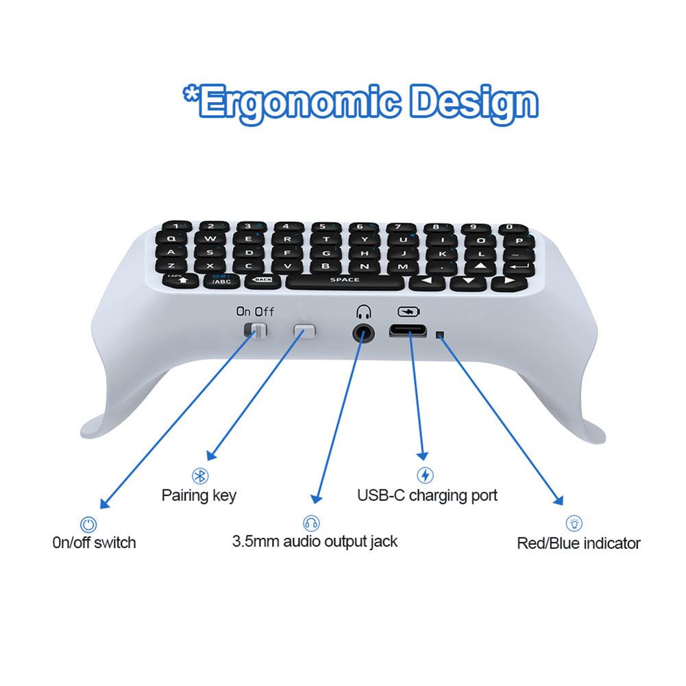Wireless Controller Keyboard For PS5 Bluetooth 3.0 Controller Chat Pad Portable Gamepad Chatpad With Built-in Speaker for PS5