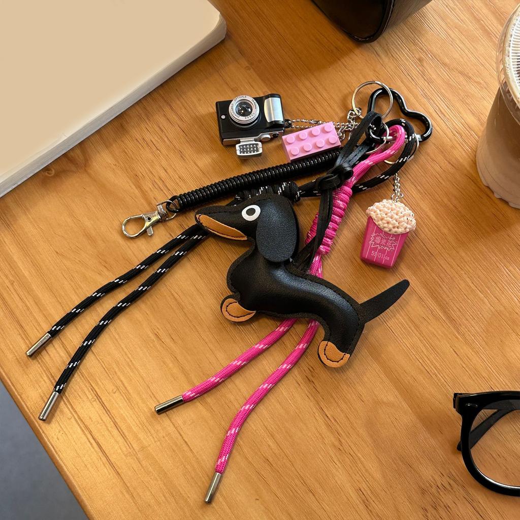 Multipurpose PU Rope Keychain High Quality Rope Keychain Accessory With Playful Dog Designs For Everyday Use