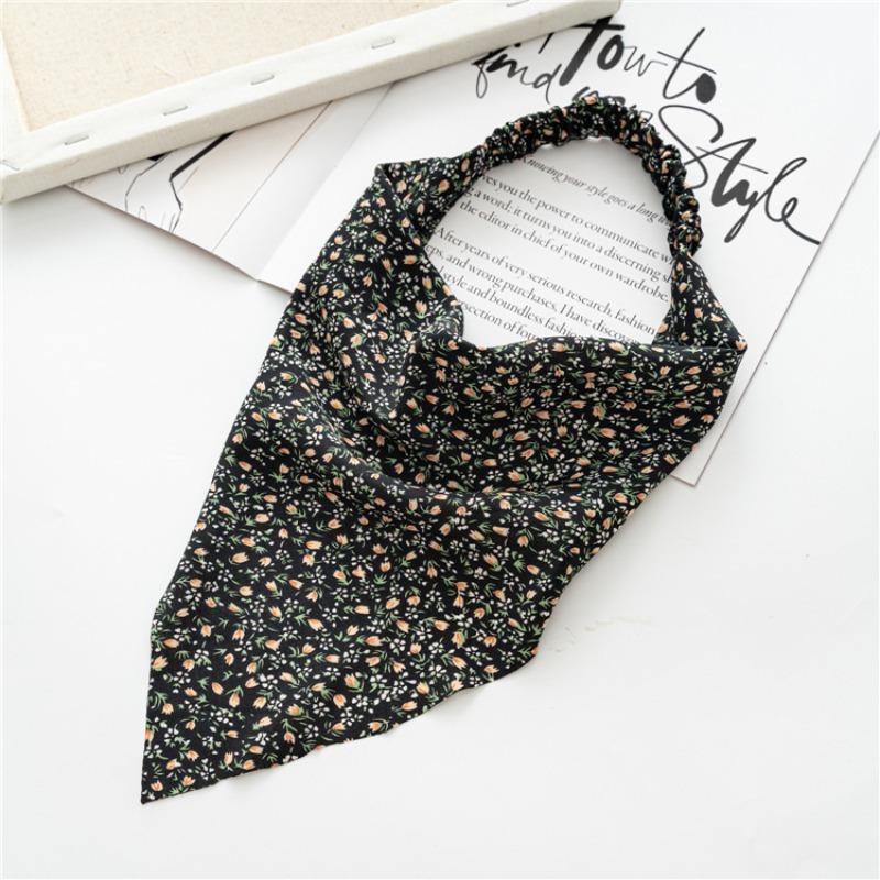 Women's Versatile Headband Triangular Scarf Elastic Hair Band Floral Headscarf Hair Band Hair Band Headband