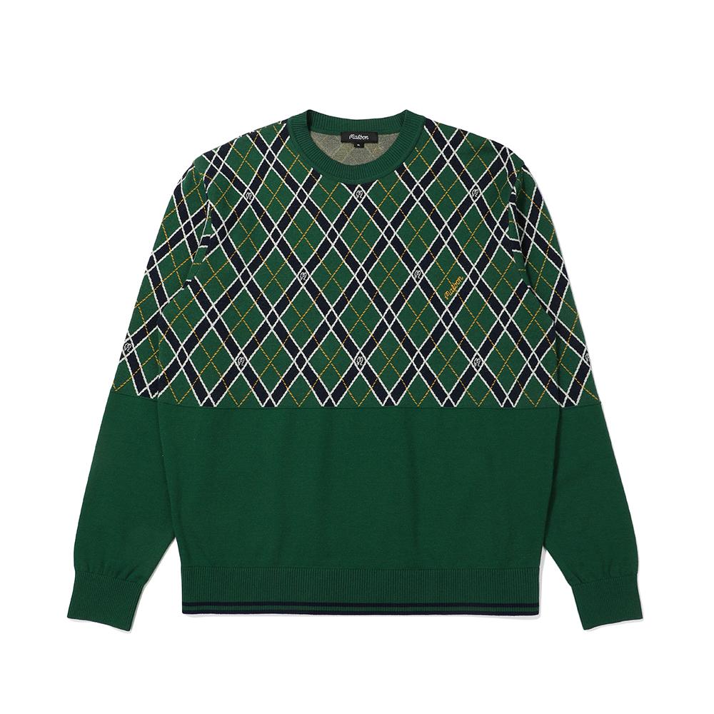MALBON GOLF Classic Pattern Pullover Sweater Green (Man)