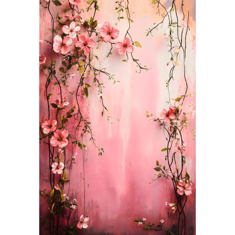 Spring Abstract Art Flower Banner Background Cloth, Adult Birthday Party Decoration Pregnant Woman Portrait Photography Backdrop