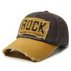 Embroidery Rock Hat Men'S Washed Cotton Splicing Baseball Cap Retro Retro Hip Hop Cap Women
