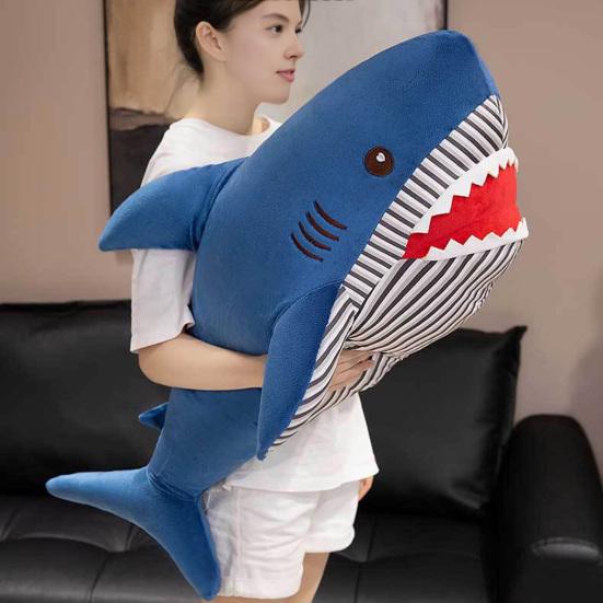 Giant Plush Shark Pillow 100cm Soft Fluffy Stuffed Animal for Cuddling & Sleeping Big Huggable Shark Toy for Kids Adults