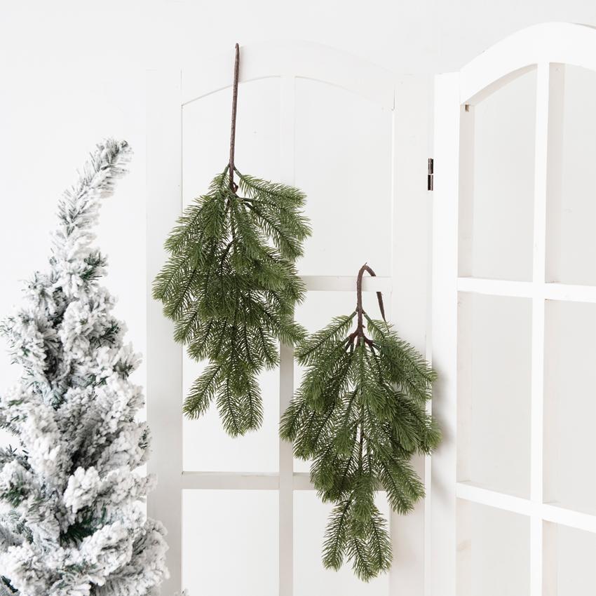 Artificial Plants Christmas Plastic Pine Needles Rattan Hanging New Year's Eve Decorations Home Garden Wedding Room Fake Flowers