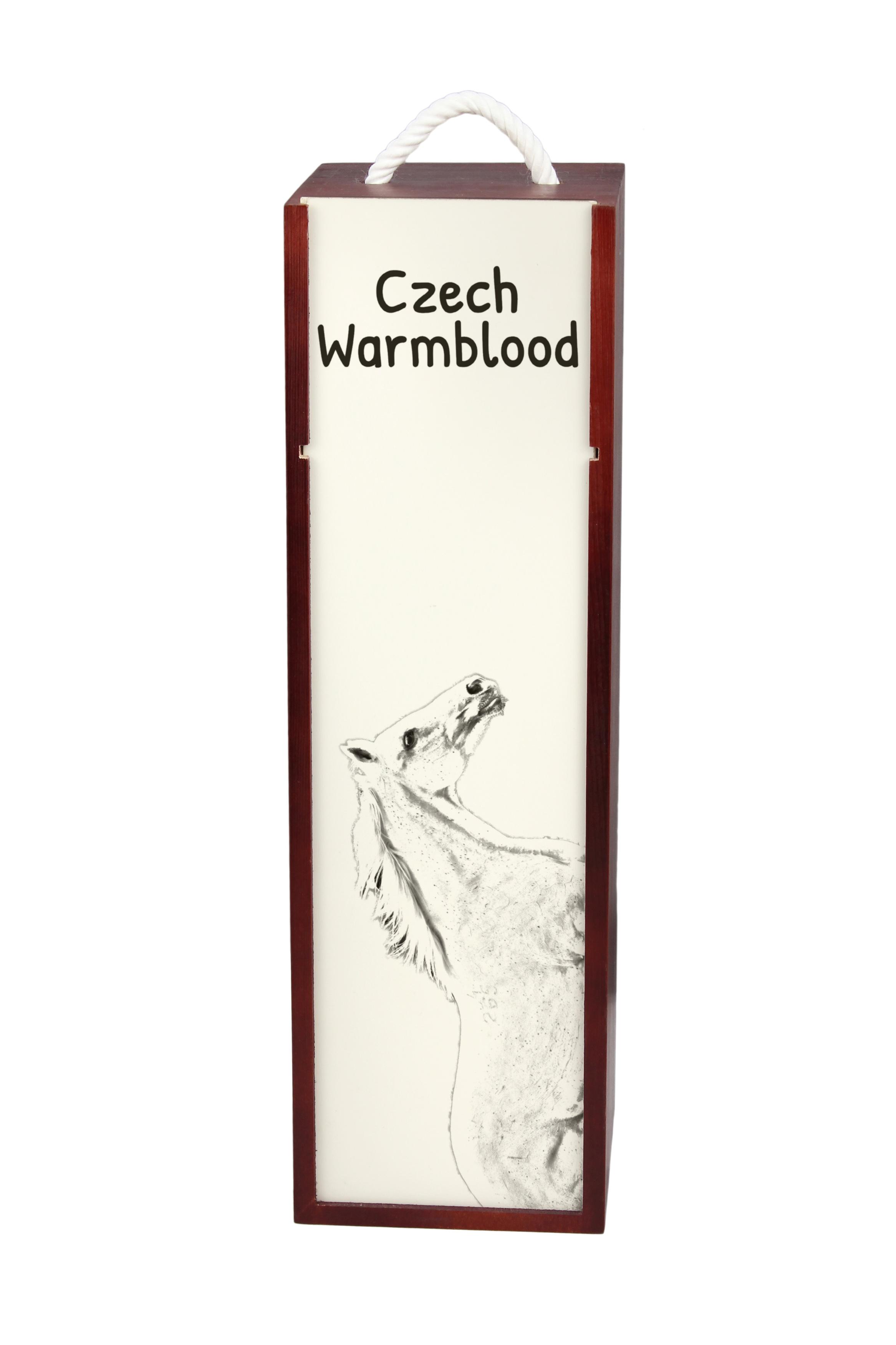 

Czech Warmblood - wine box with a horse, alcohol box with graphics, personalized gift box from the Art-Dog brand коричневий