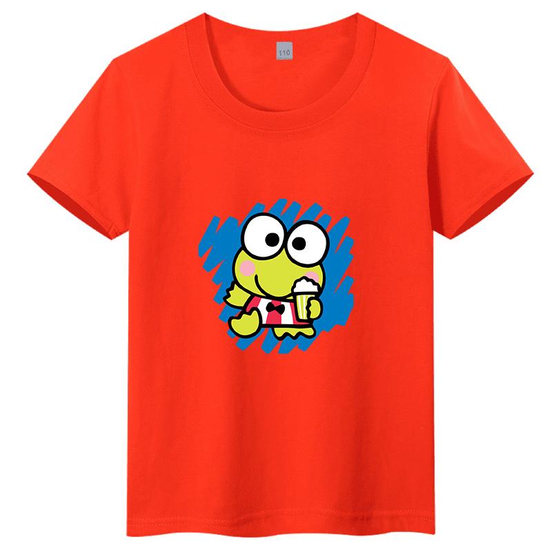 

Keroppi Graffiti Style Children s T-shirt Color Casual Parent-child Top Cute Printed Short Sleeved T-Shirt for Boys and Girls 100