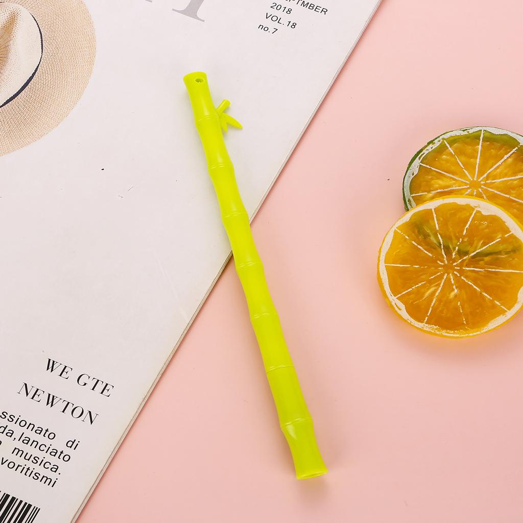 1Pc Cartoon Bamboo Stationery Pen Bamboo Office School Supply Gel Pen Gift Funny Lovely Plant Back To School Season Back To School Gifts 0.5mm