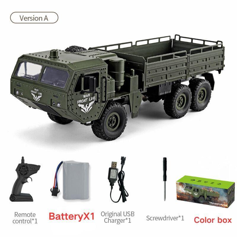 JJRC Q60 Q75 1:16 RC Car Simulation THAAD Six Wheel Military Truck Model Off-Road Climbing Children's RC Car Toys Christmas Gift