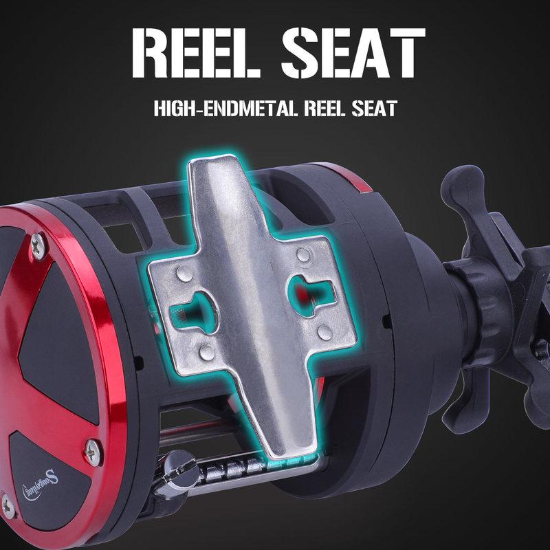 Trollingový rybářský naviják Kulatý Baitcastingový naviják Grafitové tělo Velký vlasec Kapacita 3+1 BB bubnový naviják