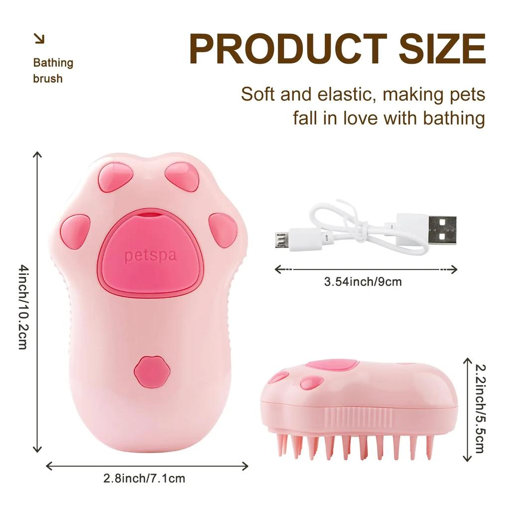 Pet Brush Cat Steam Brush Comb Dog Brush Electric Spray Cat Hair Brushes Massager Pet Grooming Hair Removal Combs 3 In 1