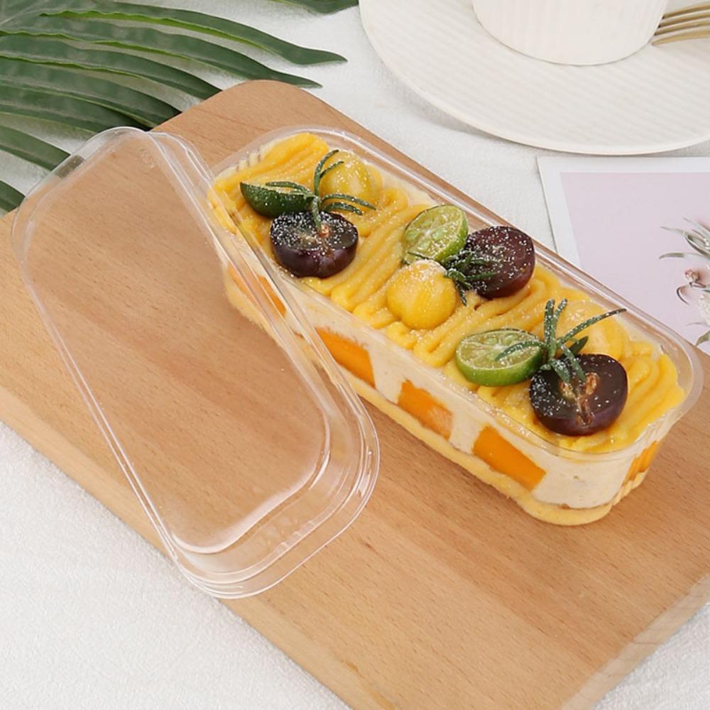 Disposable Mousse Dessert Box With Lid Square Acrylic Food Cake Cup Clear Plastic Cups  Salad