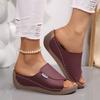 Women Size Thick Soled Casual Women Shoes 2025 New Wide Strip Simple Fashion Fish Mouth Slope Heel Slippers Sommer Outfits Damen