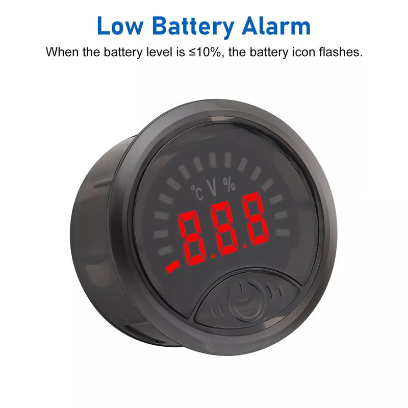 Mini Led Digital Voltmeter Dc Dc7-100V Display Round Two-Wire Car Voltage Current Meter Volt Detector Tester Monitor Pane