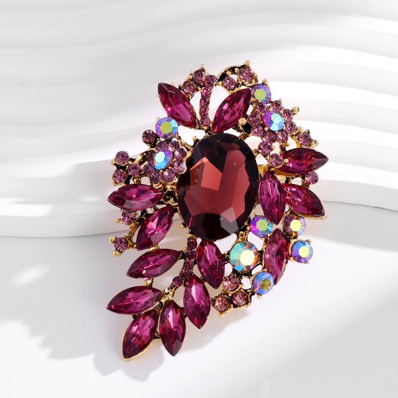 Luxury Full Crystal Exaggerated Broocch For Women Men Elegant Rhinestone Waterdrop Pin Lady Clothing Coat Corsages Accessories