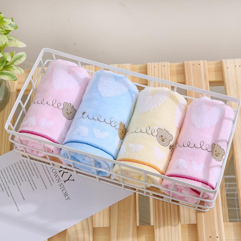 KIDS Soft Children's Cotton Towels Family Children Wash Face Towels Cute Cartoon Bear Face Hand Towel Bathrobe Home Textile Moon