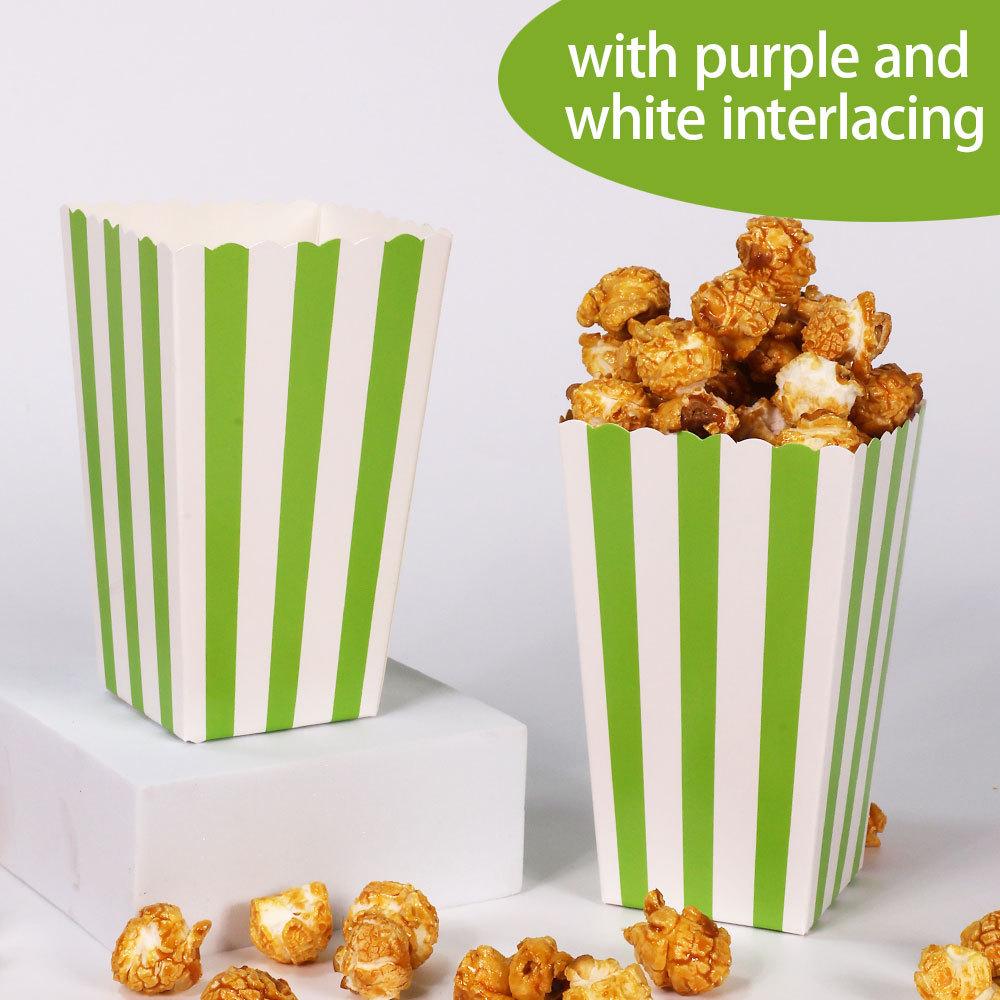 10/30pcs Versatile Colorful Striped Popcorn Boxes Disposable Food Snack Containers for Movie Theaters Parties Carnivals Events Baby Bath 11.5X7X5CM