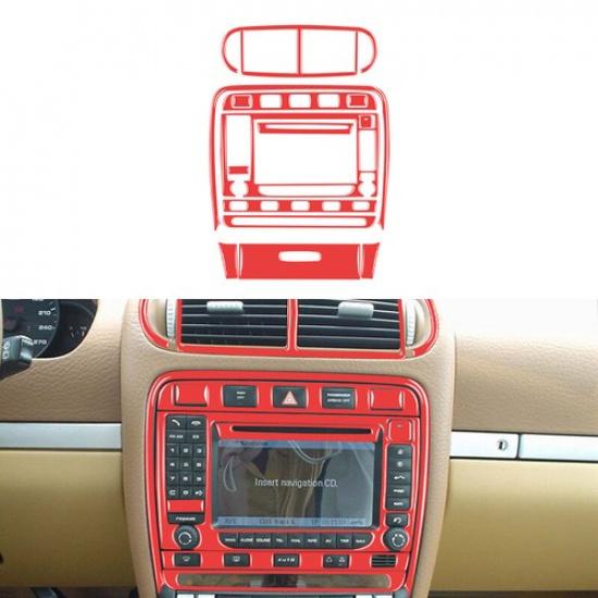 14Pcs Carbon Fiber Central Console Cover Trim For Porsche Cayenne 2003-2010 LHD