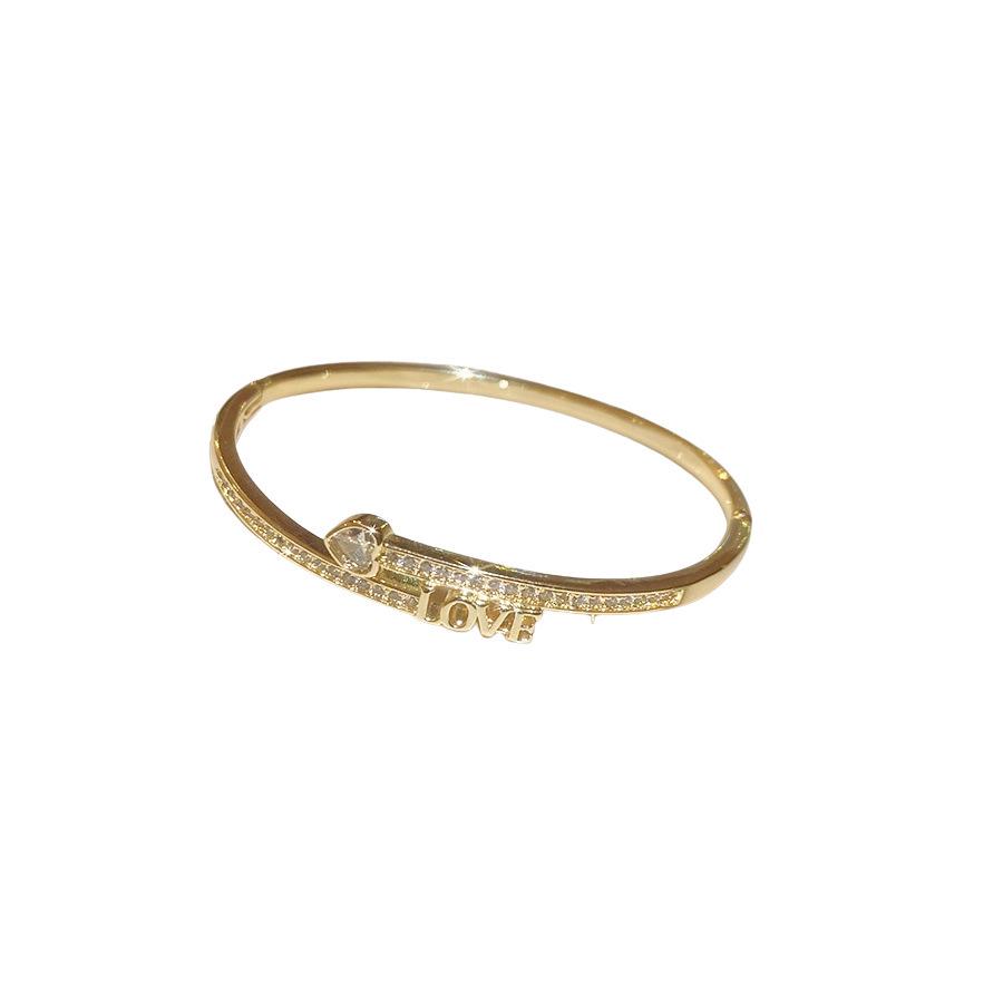 Banquet Luxury 18k Gold-Plated Zircon Snake Bracelet - Fashionable High-End Jewelry for Women