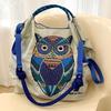 Niche Eco-Friendly Embroidered Nylon Shopping Tote - Handheld/Shoulder/Crossbody Bag with Artisanal Flair