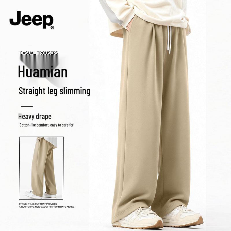 JEEP Men s Loose Fit Wide-Leg Casual Pants 4XL