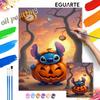 Stitch Pumpkin Autumn Oil Painting Handmade Painting Kit Diy Home Room Decoration Gift