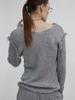 Holpeipeo Damaged Loose Knit Top (Gray)