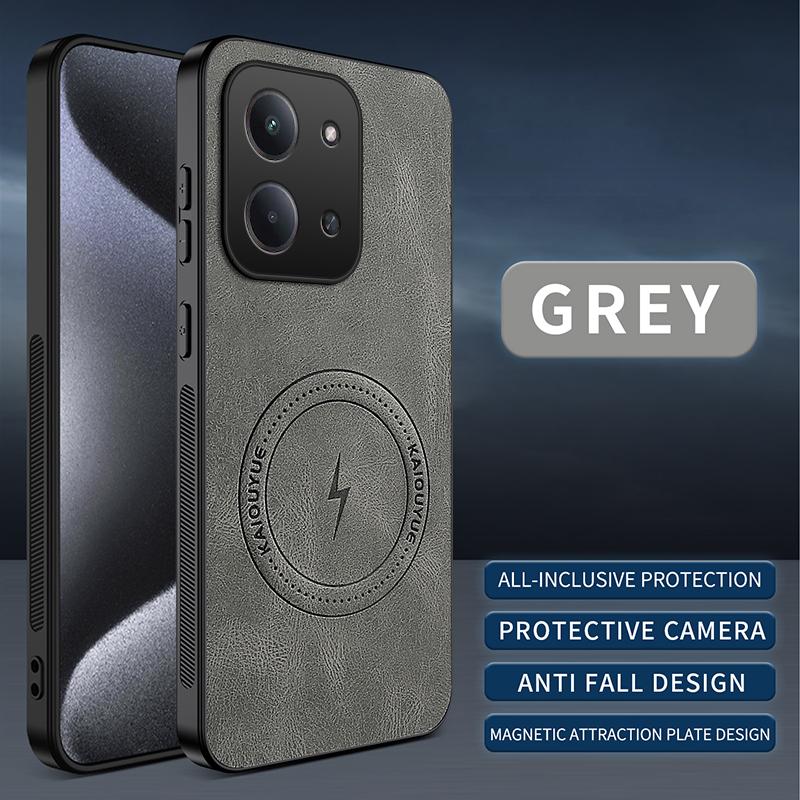 Dla Redmi 15C 171MM Globalne Etui Luksusowa Skóra PU Osłona Magnetyczna Magsafe Ochronna Tylna Pokrywa Dla Redmi 15C 173mm EU Obudowa Telefonu
