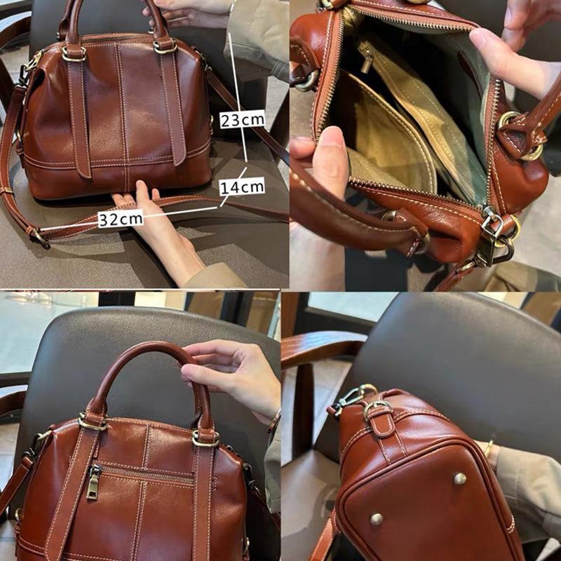 Women's Large Capacity Cowhide Handbag: Elegant, High-End, Classy Shoulder and Crossbody Tote Bag.